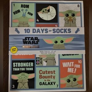 Star Wars Sock Advent Calendar includes 10 pairs of Baby Yoda themed socks NIB